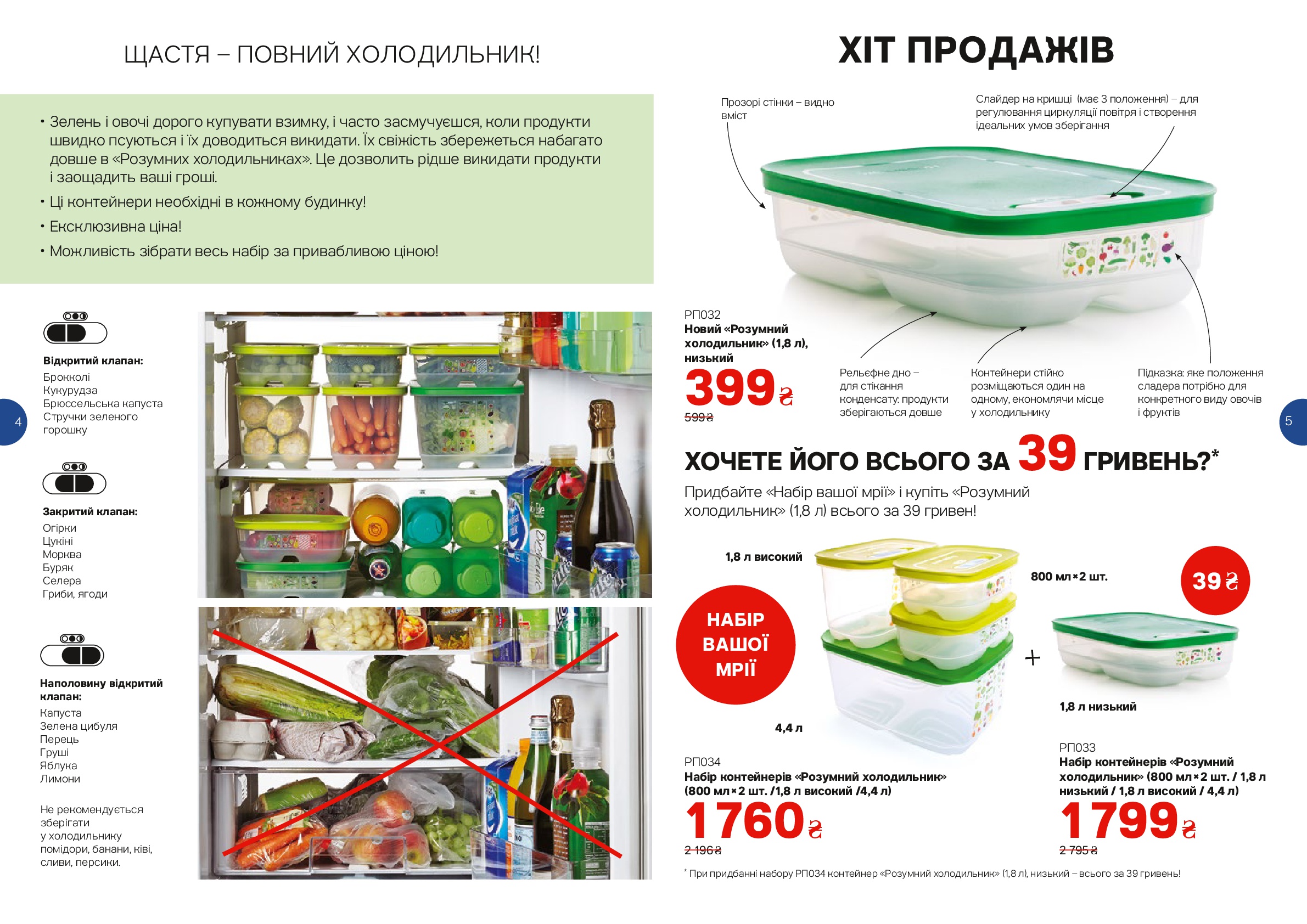 Набор контейнеров умный холодильник Tupperware.